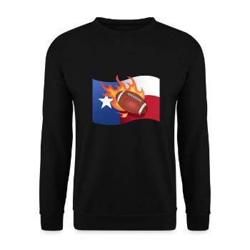 Texas Flagge Football Design für stolze Fans - Unisex Pullover - Schwarz - Vorne - Alina (178cm) & Michal (187cm)