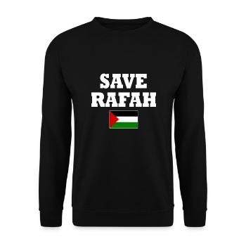 Save rafah - Unisex Pullover - Schwarz - Vorne - Alina (178cm) & Michal (187cm)