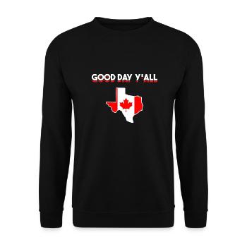 Kanadisch-texanisches Design für Texas Einwanderer - Unisex Pullover - Schwarz - Vorne - Alina (178cm) & Michal (187cm)