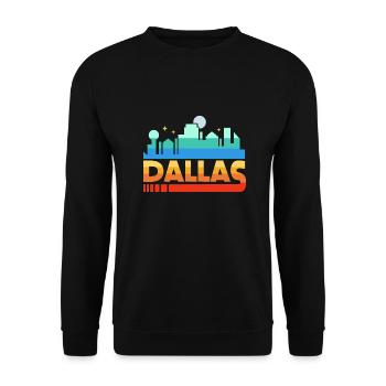 Farbenfrohes Dallas-Design für stolze Texaner - Unisex Pullover - Schwarz - Vorne - Alina (178cm) & Michal (187cm)