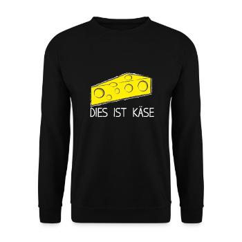 Dies ist Käse - Unisex Pullover - Schwarz - Vorne - Alina (178cm) & Michal (187cm)