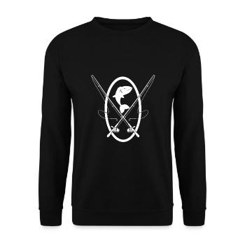 Angler - Unisex Pullover - Schwarz - Vorne - Alina (178cm) & Michal (187cm)