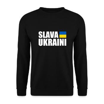 Slava ukraini - Unisex Pullover - Schwarz - Vorne - Alina (178cm) & Michal (187cm)