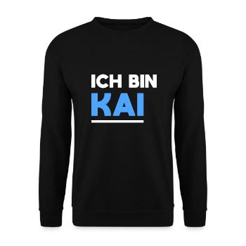 Kai Name Spruch für stolze Kais - Unisex Pullover - Schwarz - Vorne - Alina (178cm) & Michal (187cm)
