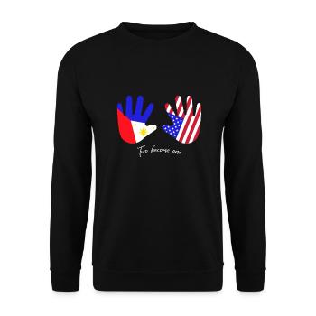 Fil-Am Design für stolze Pinoys - Unisex Pullover - Schwarz - Vorne - Alina (178cm) & Michal (187cm)