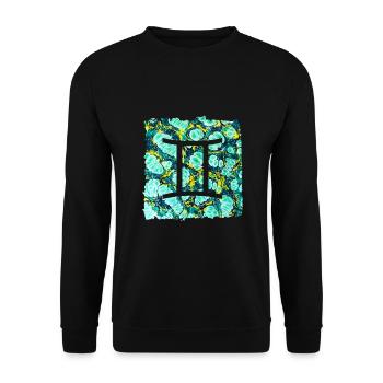 zwillinge e 241 - Unisex Pullover - Schwarz - Vorne - Alina (178cm) & Michal (187cm)