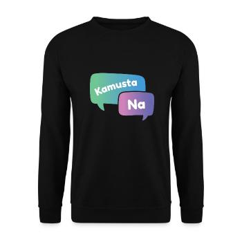 Kamusta Ka Expression Design für stolze Pinoys - Unisex Pullover - Schwarz - Vorne - Alina (178cm) & Michal (187cm)