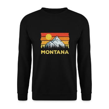Natur Montana Design für stolze Montaner - Unisex Pullover - Schwarz - Vorne - Alina (178cm) & Michal (187cm)