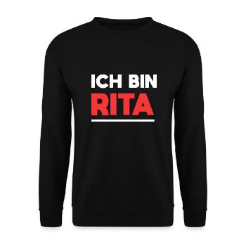 Rita Name Spruch für stolze Ritas - Unisex Pullover - Schwarz - Vorne - Alina (178cm) & Michal (187cm)