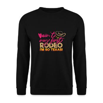 Nicht mein erstes Rodeo-Design für stolze Texaner - Unisex Pullover - Schwarz - Vorne - Alina (178cm) & Michal (187cm)