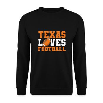 Texas football design for proud Texas fans - Unisex Sweatshirt - black - Front - Alina (178cm) & Michal (187cm)