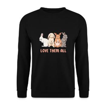 Conception de lapin mignon pour les propriétaires de lapins - Sweat-shirt Unisexe - noir - Devant - Alina (178cm) & Michal (187cm)