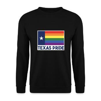 Texas Flagge Regenbogen Design für stolze LGBT+ - Unisex Pullover - Schwarz - Vorne - Alina (178cm) & Michal (187cm)