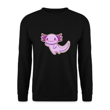 Purple Axolotl Design for Axolotl Lovers - Unisex Sweatshirt - black - Front - Alina (178cm) & Michal (187cm)