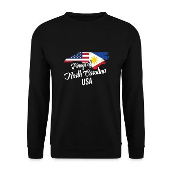 Filipinos von North Carolina Design für Fil-Ams - Unisex Pullover - Schwarz - Vorne - Alina (178cm) & Michal (187cm)