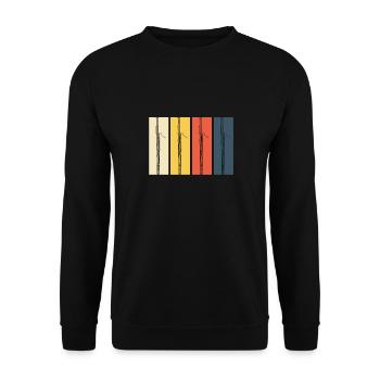 Fagott retro farben Geschenk - Unisex Pullover - Schwarz - Vorne - Alina (178cm) & Michal (187cm)