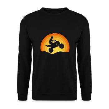 Sunset ATV Design für Quad-Fahrer - Unisex Pullover - Schwarz - Vorne - Alina (178cm) & Michal (187cm)