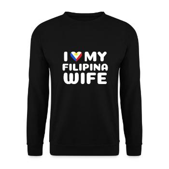 Filipina Wife Filipino Design für stolze Pinoys - Unisex Pullover - Schwarz - Vorne - Alina (178cm) & Michal (187cm)