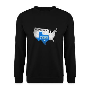 Großes Texas-Design für stolze Texaner - Unisex Pullover - Schwarz - Vorne - Alina (178cm) & Michal (187cm)