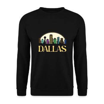 Dallas Night Skyline Design for Proud Dallasans - Unisex Sweatshirt - black - Front - Alina (178cm) & Michal (187cm)