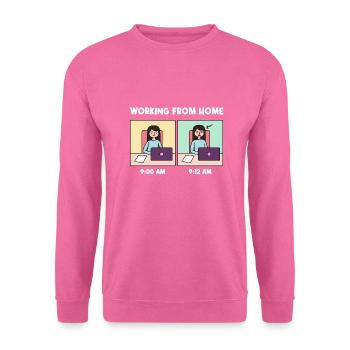 Arbeit von zu Hause aus Müdes Design für stolze - Unisex Pullover - Pink - Vorne