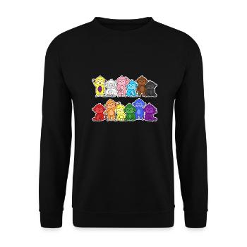 Pride Progress Flag Monkey for Equality - Unisex Sweatshirt - black - Front - Alina (178cm) & Michal (187cm)