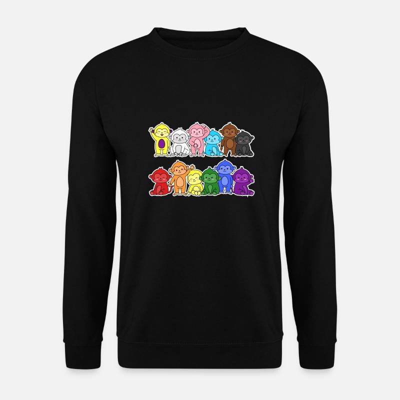 Pride Progress Flagge Affen für Gleichberechtigung - Unisex Pullover - Schwarz