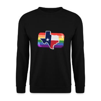 Conception de carte du Texas pour les fiers LGBT Plus Texans - Sweat-shirt Unisexe - noir - Devant - Alina (178cm) & Michal (187cm)