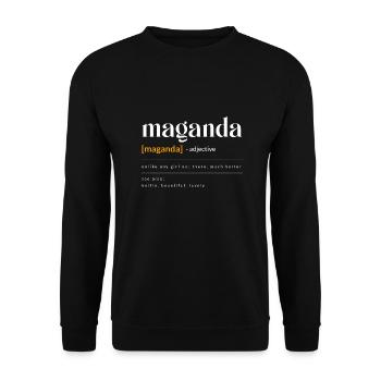 Maganda Girl Design für stolze Pinays - Unisex Pullover - Schwarz - Vorne - Alina (178cm) & Michal (187cm)