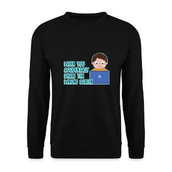 Work Screen Sharing Joke Design für stolze Pinoys - Unisex Pullover - Schwarz - Vorne - Alina (178cm) & Michal (187cm)