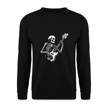 Squelette avec guitare basse. Conception de basses cool - Sweat-shirt Unisexe - noir - Devant - Alina (178cm) & Michal (187cm)