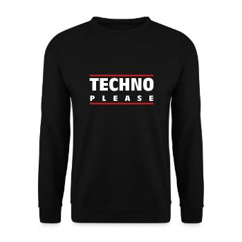 Techno Please - Electro Music - Drum and Bass - Unisex Sweatshirt - black - Front - Alina (178cm) & Michal (187cm)