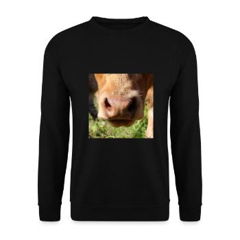 Vache vache vache vache nez Cow Vache - Sweat-shirt Unisexe - noir - Devant - Alina (178cm) & Michal (187cm)