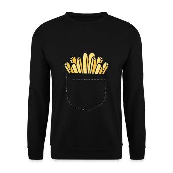 Pommes Frites Pommes Geschenk Pommes Fritten Spruc - Unisex Pullover - Schwarz - Vorne - Alina (178cm) & Michal (187cm)