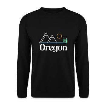 Natur Oregon Design für stolze Oregonier - Unisex Pullover - Schwarz - Vorne - Alina (178cm) & Michal (187cm)