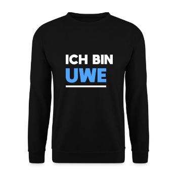 Uwe Name Spruch für stolze Uwes - Unisex Pullover - Schwarz - Vorne - Alina (178cm) & Michal (187cm)