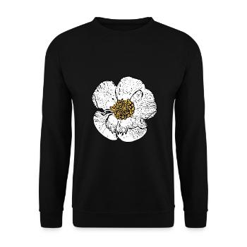 Blume weiß weiße Blumen Geschenk Muttertag Mutter - Unisex Pullover - Schwarz - Vorne - Alina (178cm) & Michal (187cm)