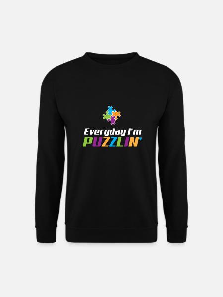 Alltagssprüche für Puzzle-Fans - Unisex Pullover - Schwarz