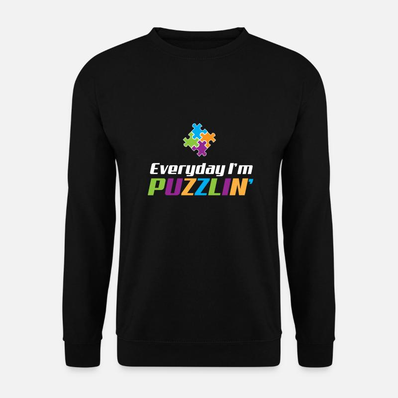 Alltagssprüche für Puzzle-Fans - Unisex Pullover - Schwarz
