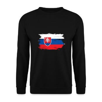 Slowakei Flagge für stolze Deutsch-Slowaken - Unisex Pullover - Schwarz - Vorne - Alina (178cm) & Michal (187cm)