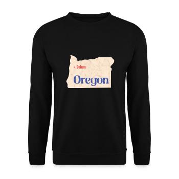 Hauptstadt Oregon Design für stolze Oregonianer - Unisex Pullover - Schwarz - Vorne - Alina (178cm) & Michal (187cm)