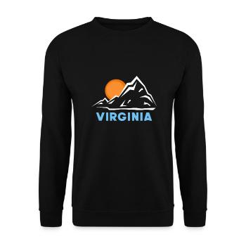 Sonnenuntergang in Virginia für stolze Virginier - Unisex Pullover - Schwarz - Vorne - Alina (178cm) & Michal (187cm)
