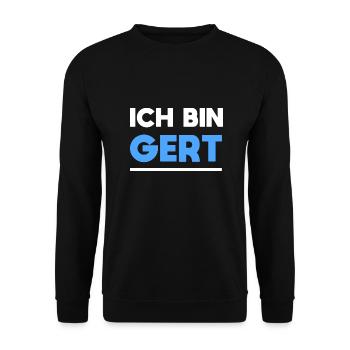 Gert Name Spruch für stolze Gerts - Unisex Pullover - Schwarz - Vorne - Alina (178cm) & Michal (187cm)