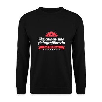 Maschinen- Anlagenführerin Design für Handwerker - Unisex Pullover - Schwarz - Vorne - Alina (178cm) & Michal (187cm)