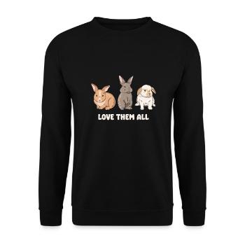 Conception de lapin mignon pour les propriétaires de lapins - Sweat-shirt Unisexe - noir - Devant - Alina (178cm) & Michal (187cm)