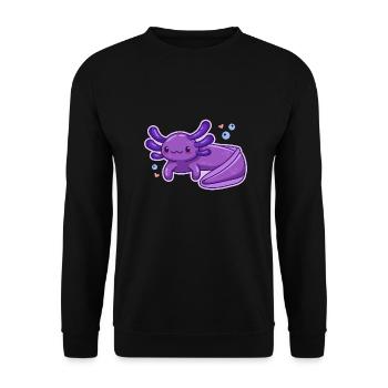 Lavender Axolotl Design for Axolotl Lovers - Unisex Sweatshirt - black - Front - Alina (178cm) & Michal (187cm)