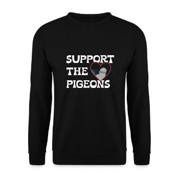 Tauben unterstützen Design für Taubenliebhaber - Unisex Pullover - Schwarz - Vorne - Alina (178cm) & Michal (187cm)