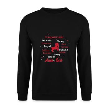 Sternzeichen Widder - Unisex Pullover - Schwarz - Vorne - Alina (178cm) & Michal (187cm)