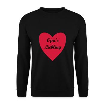 Opa's Liebling - Unisex Pullover - Schwarz - Vorne - Alina (178cm) & Michal (187cm)
