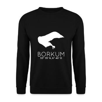 Borkum Urlaub am Strand Nordsee Ostfriesland - Unisex Pullover - Schwarz - Vorne - Alina (178cm) & Michal (187cm)